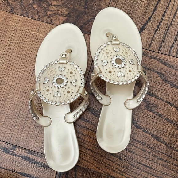 Jack Rogers Shoes - Jack Rogers Gold Jelly Sandals